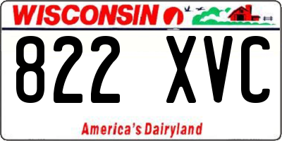 WI license plate 822XVC