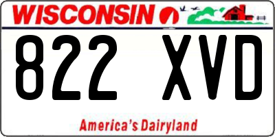 WI license plate 822XVD