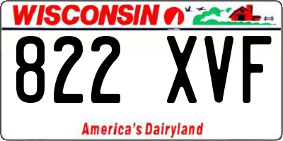 WI license plate 822XVF