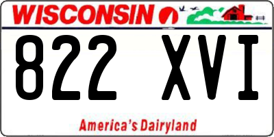 WI license plate 822XVI
