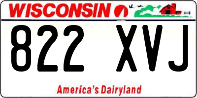 WI license plate 822XVJ