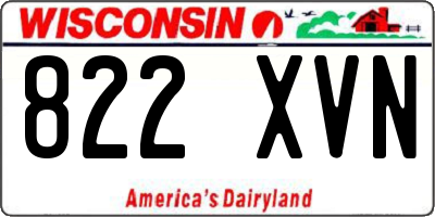 WI license plate 822XVN