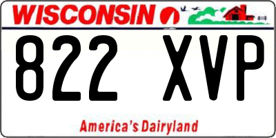 WI license plate 822XVP