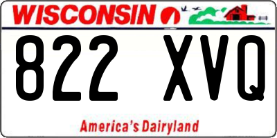 WI license plate 822XVQ