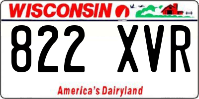 WI license plate 822XVR