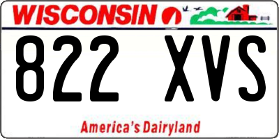 WI license plate 822XVS