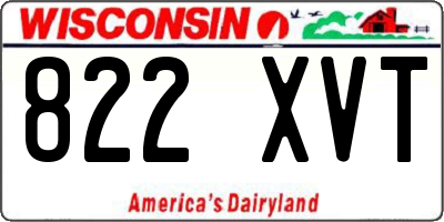 WI license plate 822XVT