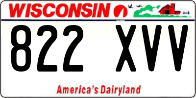 WI license plate 822XVV