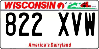 WI license plate 822XVW