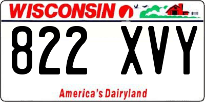 WI license plate 822XVY