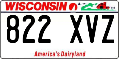 WI license plate 822XVZ