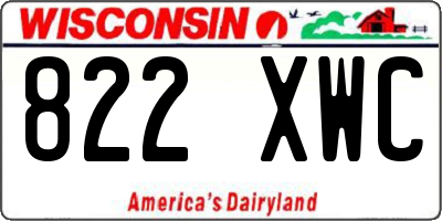 WI license plate 822XWC