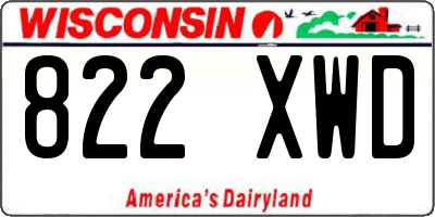 WI license plate 822XWD
