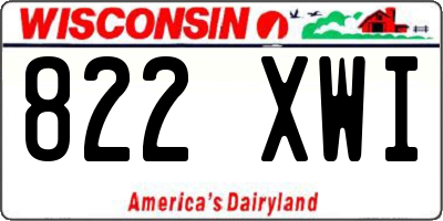 WI license plate 822XWI