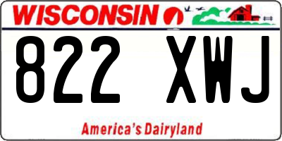 WI license plate 822XWJ