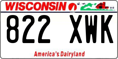 WI license plate 822XWK