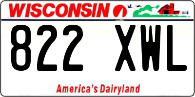 WI license plate 822XWL