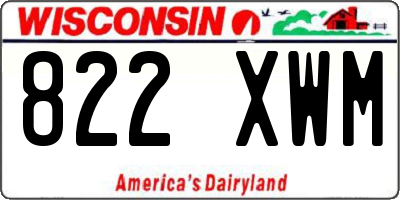 WI license plate 822XWM