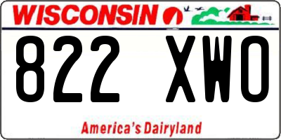 WI license plate 822XWO