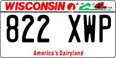 WI license plate 822XWP