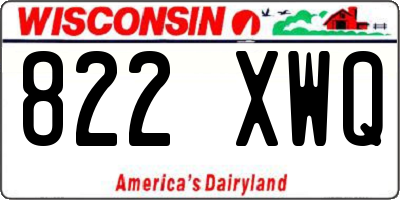WI license plate 822XWQ