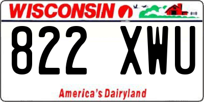 WI license plate 822XWU