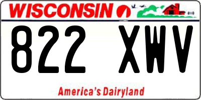 WI license plate 822XWV