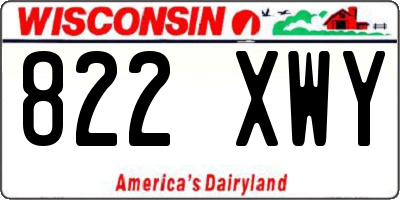WI license plate 822XWY