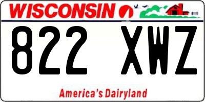 WI license plate 822XWZ