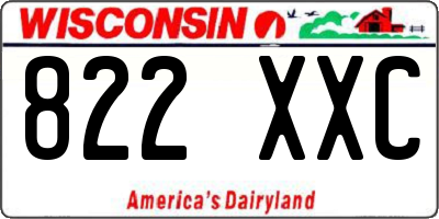 WI license plate 822XXC