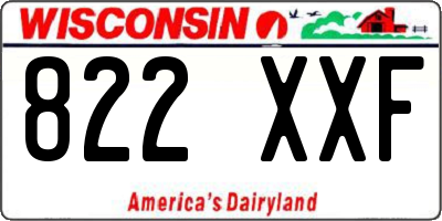 WI license plate 822XXF