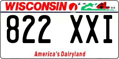 WI license plate 822XXI