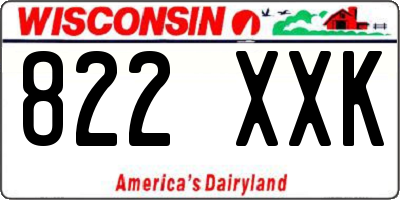 WI license plate 822XXK