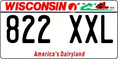 WI license plate 822XXL