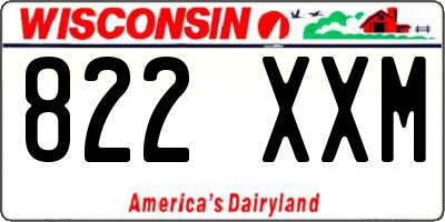 WI license plate 822XXM