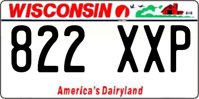 WI license plate 822XXP