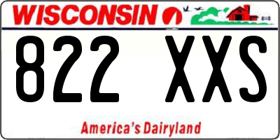 WI license plate 822XXS