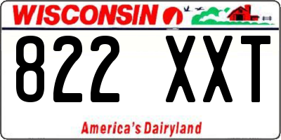 WI license plate 822XXT