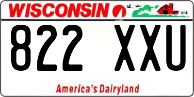 WI license plate 822XXU