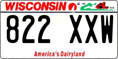 WI license plate 822XXW