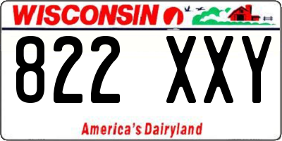 WI license plate 822XXY