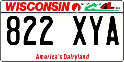 WI license plate 822XYA