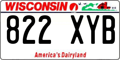 WI license plate 822XYB