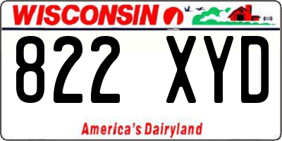 WI license plate 822XYD