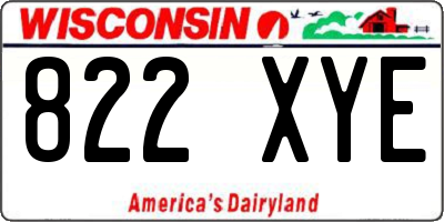 WI license plate 822XYE