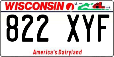 WI license plate 822XYF