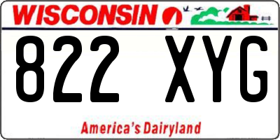 WI license plate 822XYG
