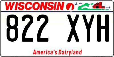 WI license plate 822XYH