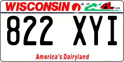 WI license plate 822XYI