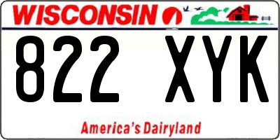 WI license plate 822XYK